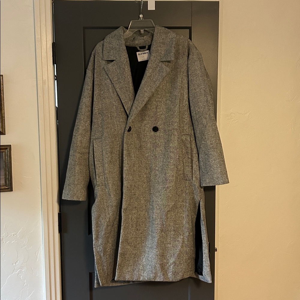 Old Navy Herringbone long Gray Coat